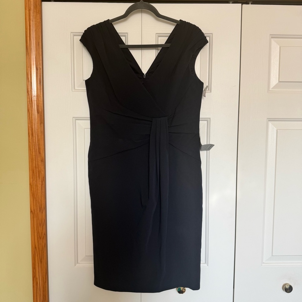 Adrianna Papell Navy Blue Cap Sleeve Sheath Dress NWT‎